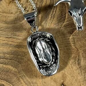 Sterling Silver Cowboy Hat Western Layering Necklace